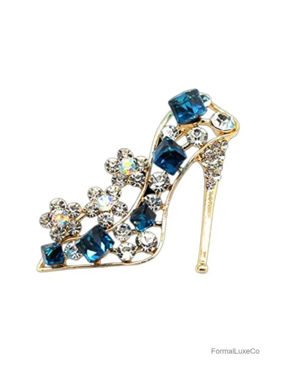 High Heel Shoe Shape Brooch Pin for Women Wedding Dress Accessory